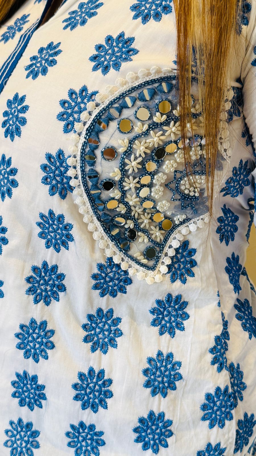 Gul-E-Nakshi Cord Set- Royal Blue